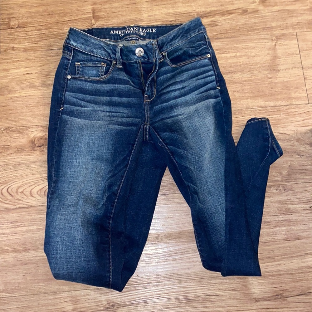 AE Dark wash skinny jeans